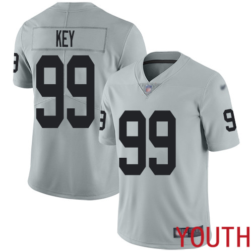 Oakland Raiders Limited Silver Youth Arden Key Jersey NFL Football #99 Inverted Legend Jersey->women nfl jersey->Women Jersey